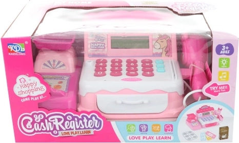 Kids’ Cash Register with Unicorn – Pink Electronic Battery-Powered Register