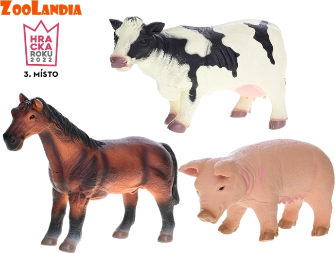 Zoolandia farm animal figure set 23–26 cm, 3 pcs