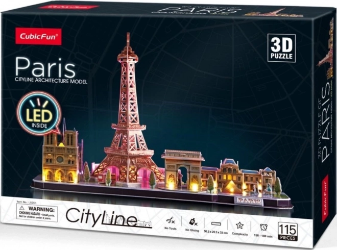 svetleči 3D puzzle CityLine panorama Pariz 115 kosov