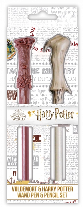 Set penna a sfera e matita a forma di bacchette magiche – Harry e Voldemort