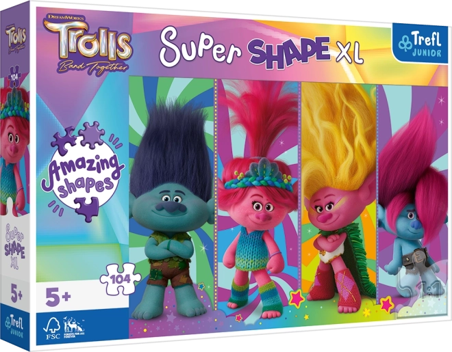 Trefl puzzle Super Shape XL Trollok: troll játékok 104 darab