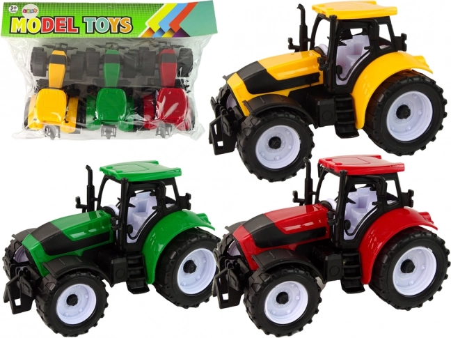 Set di Trattori Agricoli Colorati 3 Pezzi