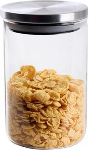 Barattolo in vetro con coperchio in acciaio inox TORO 800 ml in vetro borosilicato