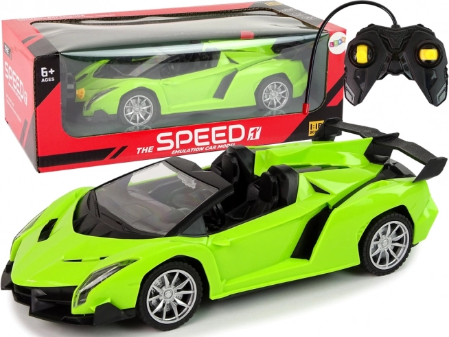 Voiture de sport télécommandée R/C 1:18 verte