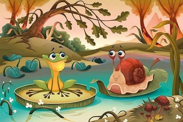 Lesene sestavljanke Prijatelji z jezera 50 kosov