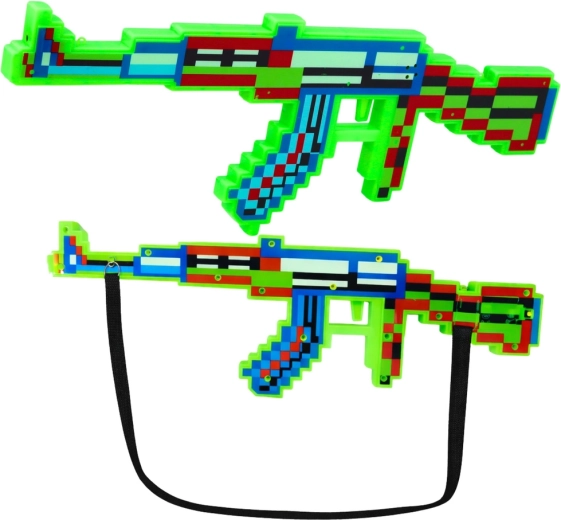 Pixelgroen speelgoedgeweer met licht en geluid 45 cm