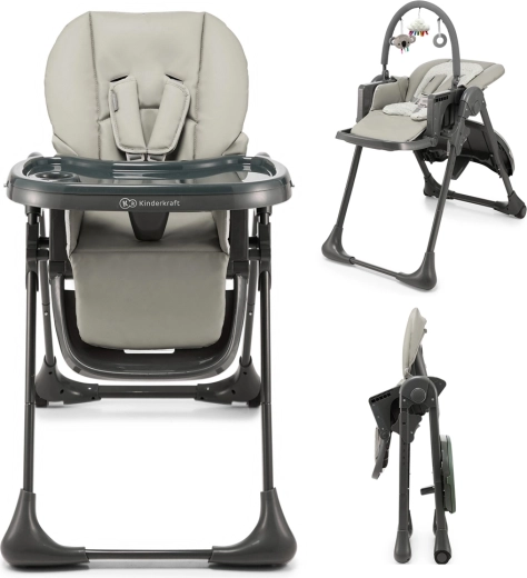 Kinderkraft Tummie 2 in 1 seggiolone e sdraietta – grigio