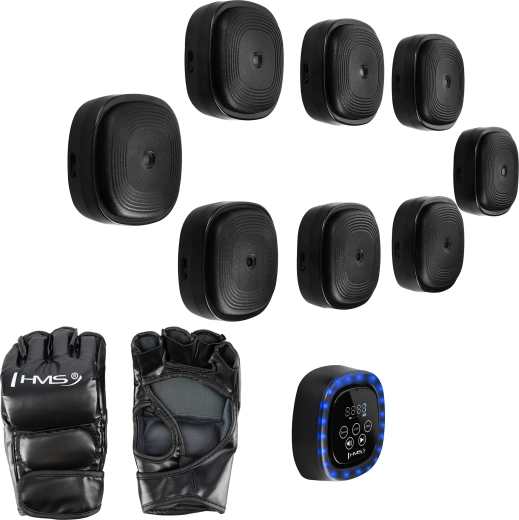 Cible de boxe modulaire électronique avec LED et Bluetooth HMS TB05 + gants