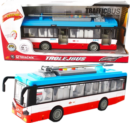 Trolleybus urbain à inertie avec lumières et sons – rouge