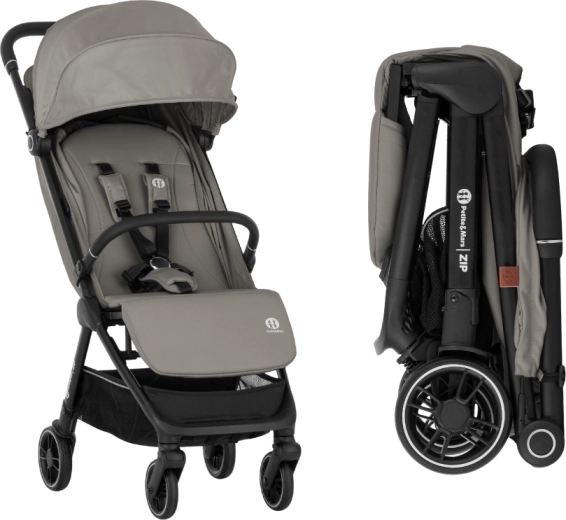 PETITE&MARS Zip Velvet Grey Stroller
