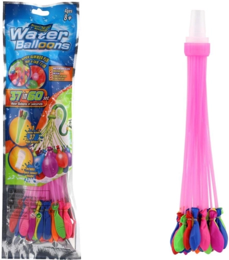 Water Balloons with Self-Filling Nozzle – 37 Balloons