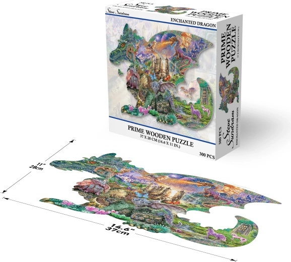 Prime 3D drvene puzzle Začarani zmajevi 300 dijelova