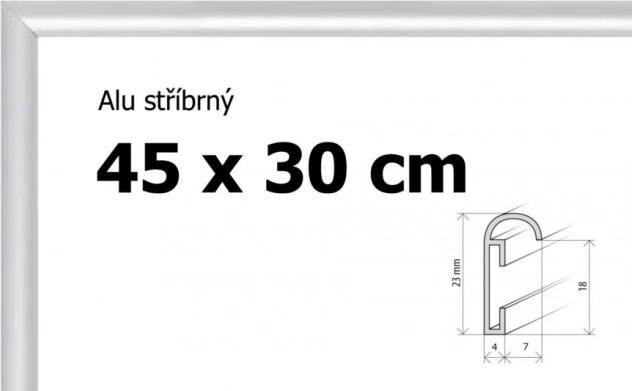 Aluminium lijst 45 × 30 cm – zilverkleurig