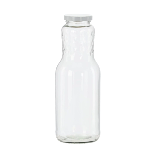 Bottiglia in vetro 1 l con tappo a vite in metallo