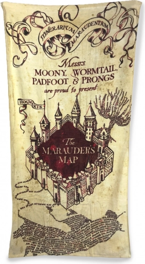 Osuška Harry Potter Pobertův plánek 75 × 150 cm bavlna