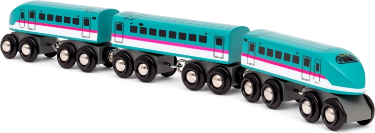 Train en bois Shinkansen Hayabusa E5 – édition Trains du Monde