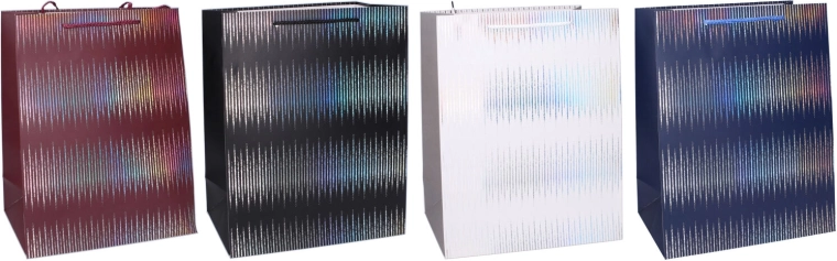 Borsa regalo L 30 × 40 × 12 cm – olografica, mix di colori