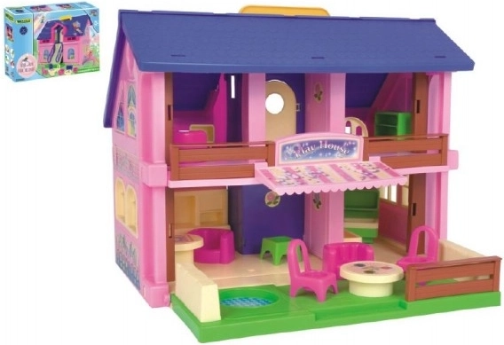 Casetta per bambole in plastica 37 cm play house con accessori