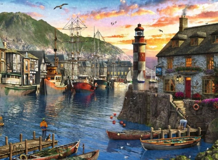 Puzzle Sunrise at the Harbor 500 Pieces Ravensburger