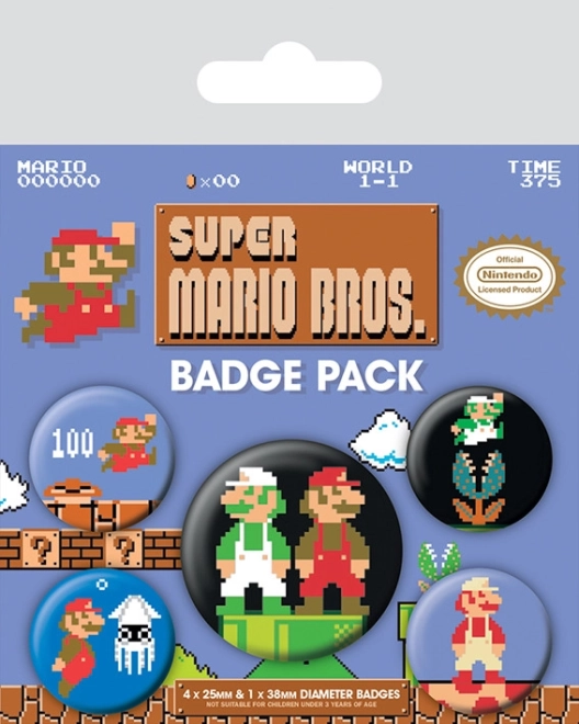 Badgeset SUPER MARIO BROS. (5 stuks)