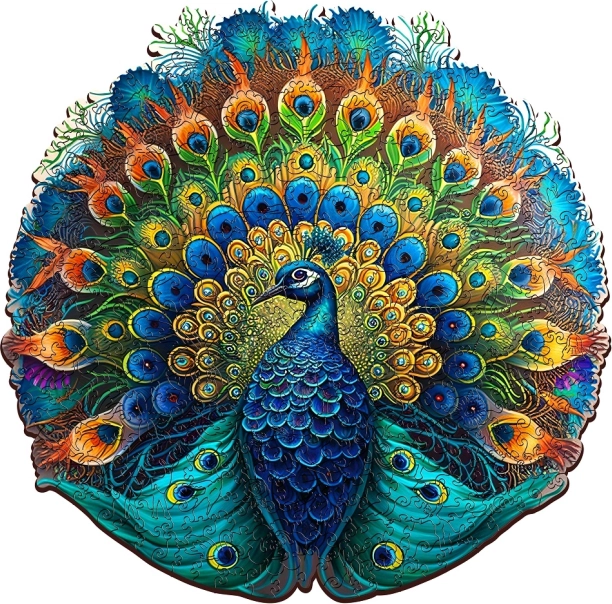 Wooden Puzzle Peacock