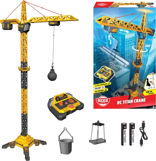Children's RC construction crane 150 cm with rotating arm and USB charging DICKIE TOYS
