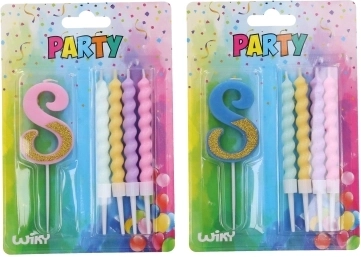 Candela per festa numero 8 con 4 candeline