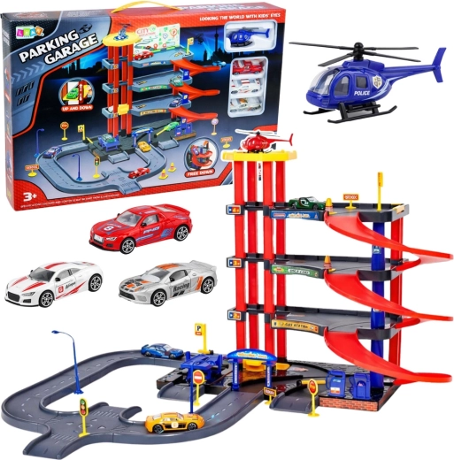 mehrstöckiger Kinderparkplatz mit 4 Ebenen, Aufzug und Hubschrauberlandeplatz, 70 Teile