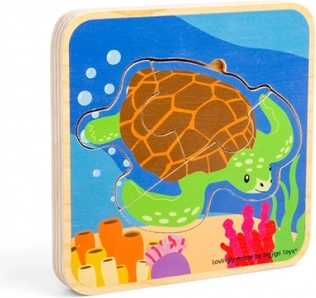 houten puzzel levenscyclus van de schildpad BIGJIGS TOYS