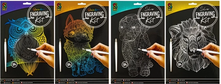 GRAFIX szivárványos kaparós kép – macska