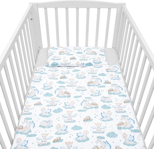 2-piece cotton crib bedding NEW BABY Little Dragon 120 × 90 cm