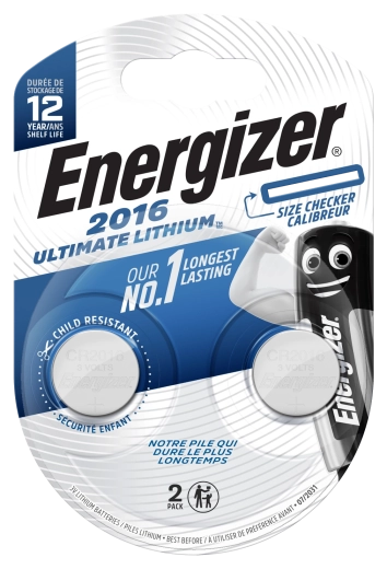 Energizer Ultimate Lithium CR2016 gumbne baterije 2 kom