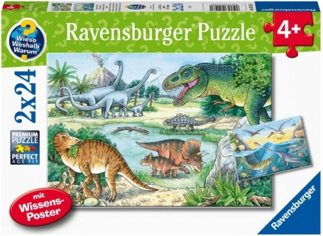 Puzzel Wereld van Dinosaurussen 2x24 stukjes van Ravensburger