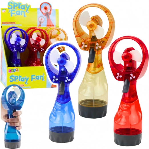 Portable fan with battery-operated mist sprayer