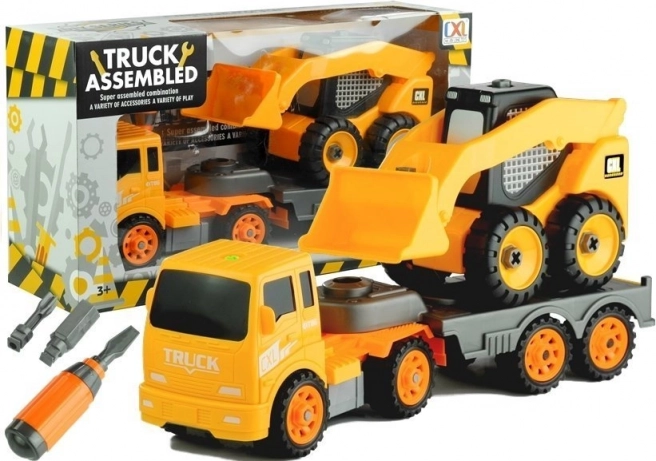 Due veicoli da costruzione con strumenti per il montaggio