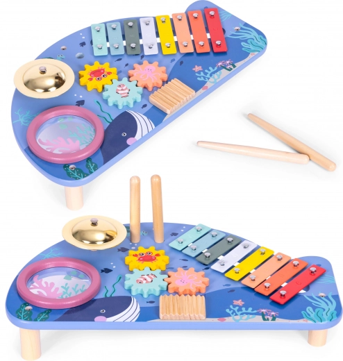 Children's Musical Table with Xylophone and Cymbal in Whale Shape ECOTOYS