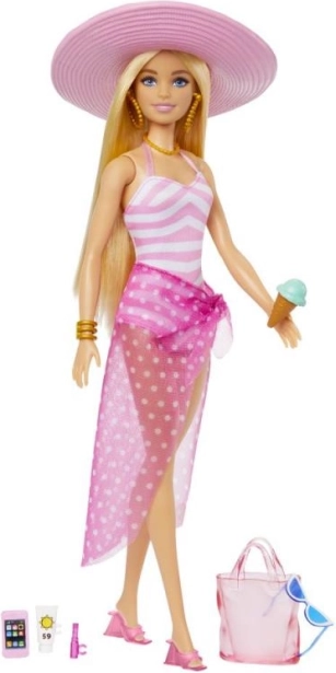 Barbie in spiaggia con accessori estivi