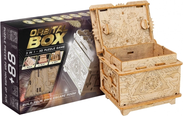 Houten mechanische puzzel ESCAPEWELT ORBITAL BOX – 3D bouwpakket