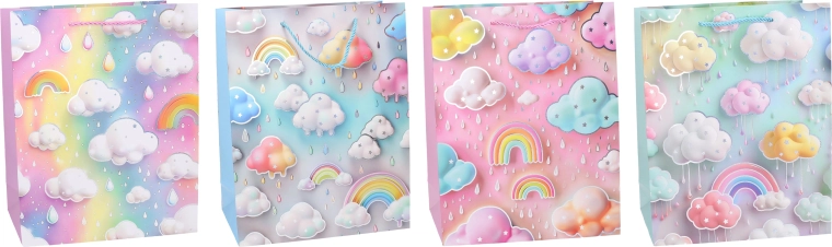 Cadeautas M kinder 26 × 32 × 10 cm – pastelregenboog