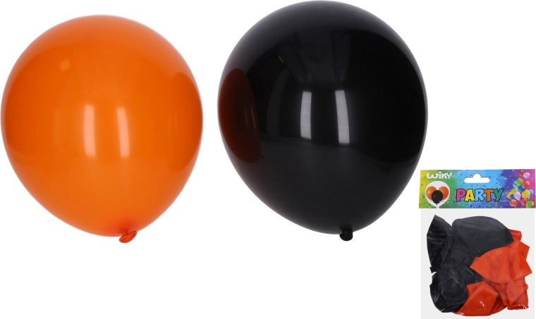 Ballons gonflables 30 cm – lot de 10 pièces Halloween (noirs et orange)