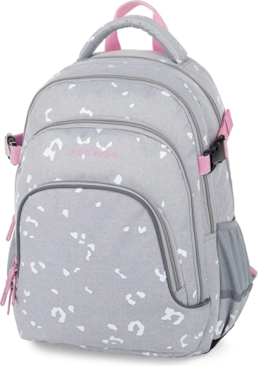 Sac à dos étudiant OXY Scooler gris à motifs géométriques
