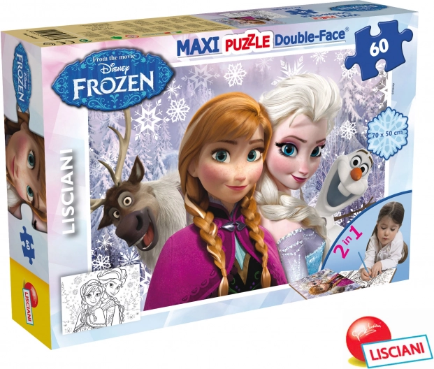 Frozen Puzzel Maxi 60 Elsa en Anna 70x50 cm 2-in-1