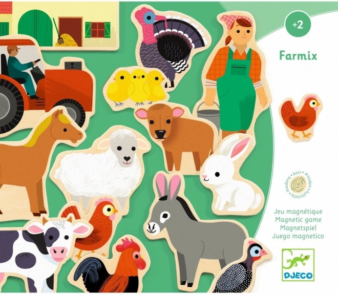 Djeco magnets À la ferme – ensemble en bois 24 pcs