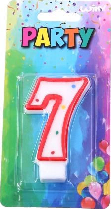 Party candle number seven red