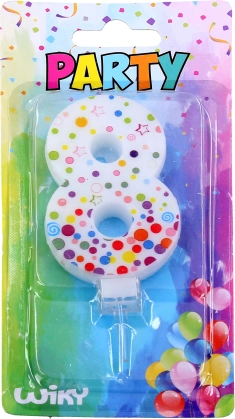 Party Candle Number 8 Dots
