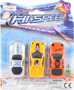 Set di automobiline in plastica 3 pz