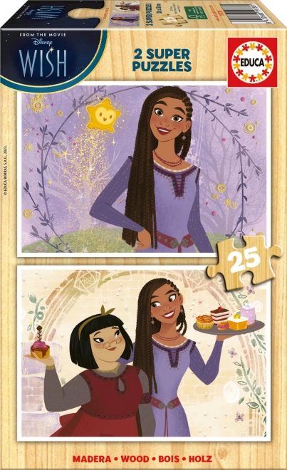 Educa wooden puzzle Wishes 2×25 pieces