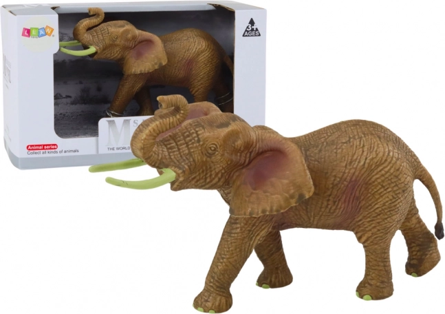 Figura da collezione di elefante africano con proboscide alzata SAFARI