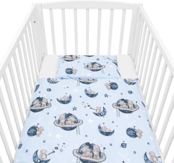 Kinderkatoenen beddengoed NEW BABY Teddy Bear in Space 90×120 cm, 2-delig