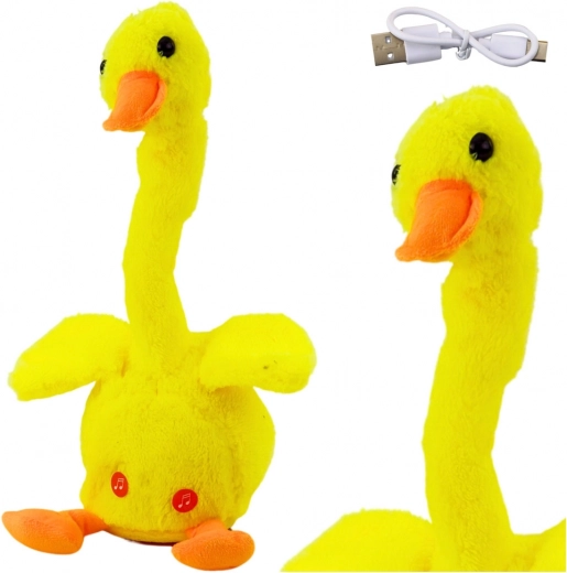 interactive plush duckling yellow – dances, sings and repeats words with lights